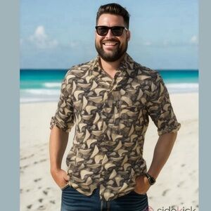 Back Country Clothing Tropical Hawaiian Short Sleeved Resort Shirt Size 1X